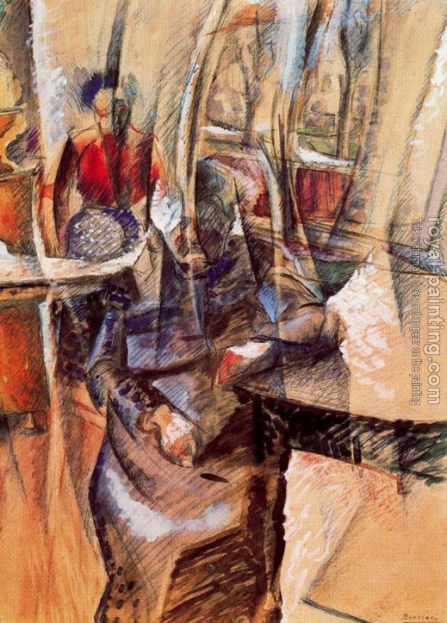 Umberto Boccioni : Interior with Two Female Figures